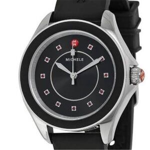 Michele Elegant Black and Silver watch